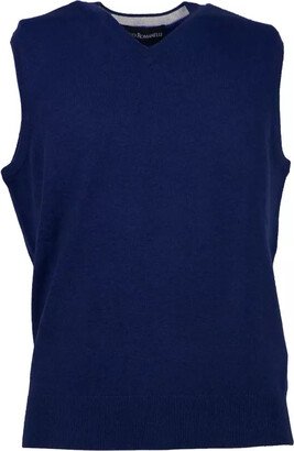 Emilio Romanelli Blue Wool Men's Vest