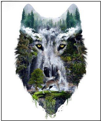 Needlework Diy Diamond Painting Cross Stitch 5D Embroidery Full Mosaic Crafts Animal Wolf