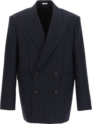 Striped Double-Breasted Blazer