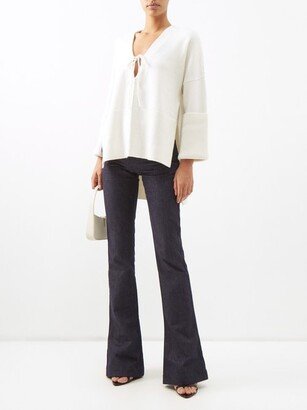 Tie-front Cashmere-blend Sweater