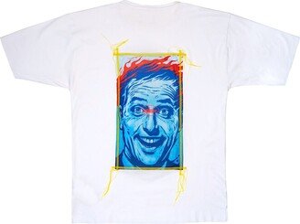 Mysimplicated Blue Face Print T-Shirt In White