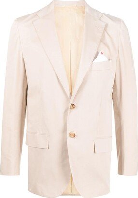 Notched-Lapel Single-Breasted Blazer-AD