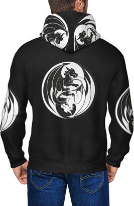 TEETSY Black Dragon Emblem Hoodie Men Novelty Hoodie Long Sleeve Zip Cardigan Hoodie