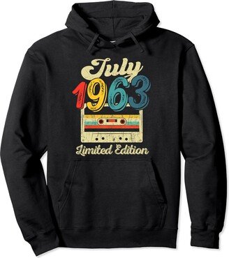 60 Years Old Gifts Retro July 1963 Cassette 60th Birthday Pullover Hoodie