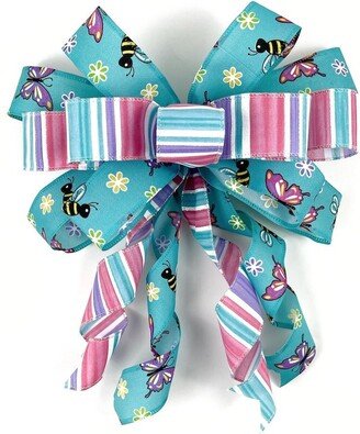 Ready Made Butterfly Bow For Signs Or Wreaths Lanterns, Spring Summer Home Decor Projects, Wreath Accent Embellishment