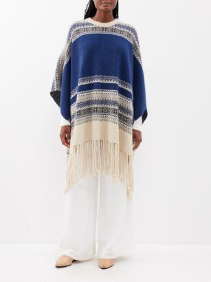 Fair Isle-jacquard Cashmere Poncho