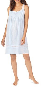 Cotton Dobby Striped Chemise Nightgown