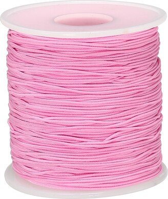 Unique Bargains Elastic Cord Stretchy String 0.8mm 109 Yards Dark Pink for Crafts - Dark Pink