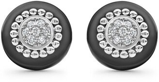 Black Caviar Diamond Pavé Stud Earrings