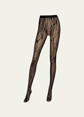 Snakeskin Lace Tights