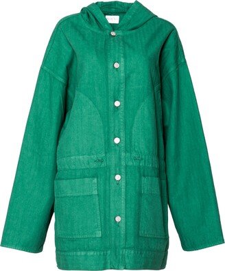 Noend Denim Aubrey Oversized Utility Parka In Seaweed