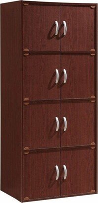 Snake River Décor 4 Shelf 8 Door Bookcase Multi-Purpose Mahogany - 52 x 63