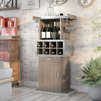 Fula Modern Brown 8-Bottle Cabinet Wine Cabinet