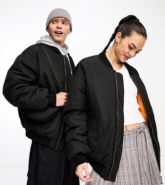 unisex oversized bomber jacket in black