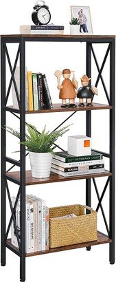 VASAGLE 4 Tier Bookshelf, Bookcase, Kitchen Shelf