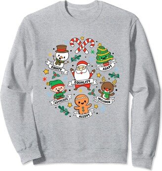 Xmas Sped Teacher Gift Groovy Special Education Teacher Xmas Inclusion Diversity Sweatshirt
