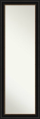 Non-Beveled Full Length On The Door Mirror - Manhattan Frame - Manhattan Black - Outer Size: 18 x 52 in