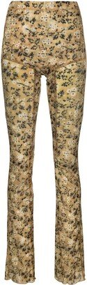 KNWLS Wall Flower semi-sheer trousers