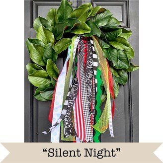 Silent Night Ribbon Bundle | Christmas Ribbons Holiday Set Wreath Accessory Door Decoration Clip On