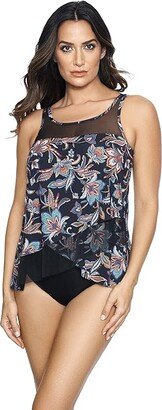 Scotch Floral Mirage Tankini Top (Black Multi) Women's Swimwear