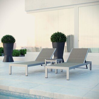 Shore Aluminum Outdoor Chaise Set of 3