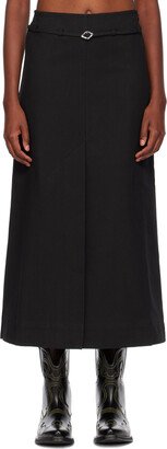 Black Slit Maxi Skirt-AA