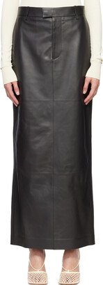 Black Leather Maxi Skirt