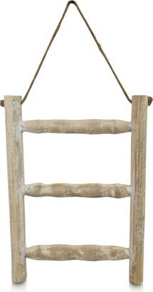 Tea Towel Rack - Wooden Ladder Hand For Kitchen, Bathroom Rustic Wall Hanging Rope