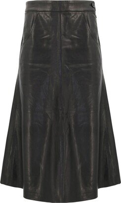 Aria A-line leather skirt