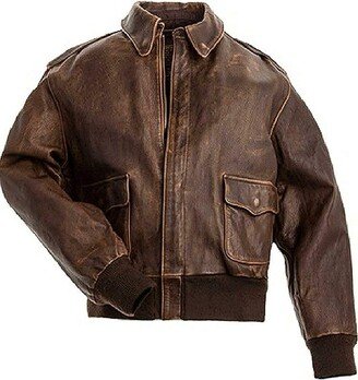 Miracle Trading A-2 Brown Jacket | Bomber Jacket | Distressed Leather Jacket | 2XS to 5XL (2XL)