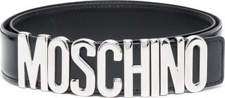 Logo-Lettering Leather Belt