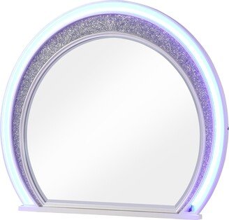 Galaxy Home Furnishings Perla Modern Style LED Mirror Made with Wood - Off White