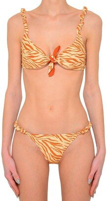 Gathered Detailed Triangle Bikini Set