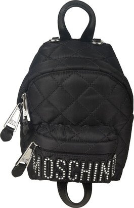 Logo Embellished Quilted Backpack-AB