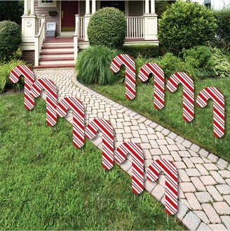 Big Dot Of Happiness C&y Cane Lawn Decor - Outdoor Holiday & Christmas Yard Decor - 10 Piece