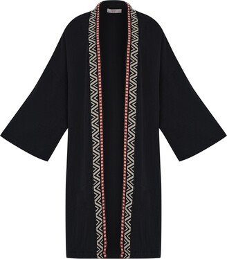 Sabbia Alora Oversize Kimono Robe - Black