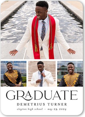 Graduation Announcements: Grand Scholar Graduation Announcement, White, 5X7, Matte, Signature Smooth Cardstock, Rounded