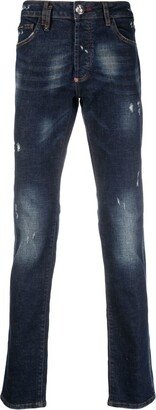 Super Straight Cut distressed jeans