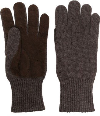 Panelled Cashmere Gloves