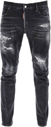 Black Ripped wash Tidy Biker jeans-AA