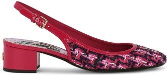 Tweed Slingback Pumps