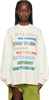 White Printed Long Sleeve T-Shirt-AA