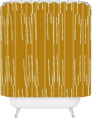 La Jardin Noir III Shower Curtain Mustard