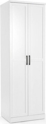 70 Inch Freestanding Storage Cabinet with 2 Doors and 5 Shelves-White - 23 x 17 x 70