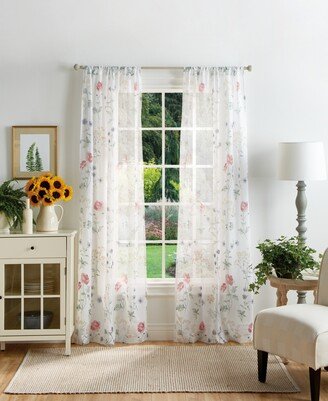 Martha Stewart Collection Martha's Garden Poletop Curtain Panel Set, 84