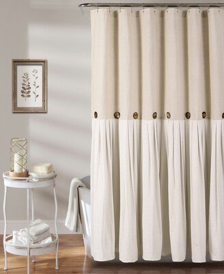 Linen Button 72 x 72 Shower Curtain