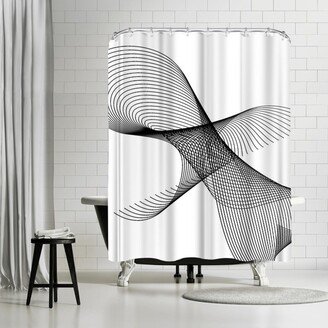 71 x 74 Shower Curtain, Line Swirl 3 by Indigo Sage Design