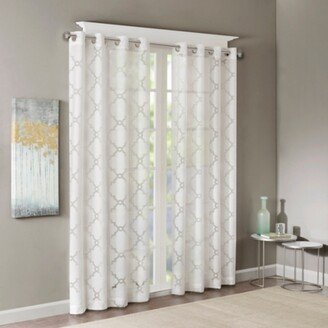 Zoe Fretwork Burnout Sheer Curtain Panel