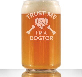 Dogtor - Beer Can Pint Glass, Etched Sayings Funny Dog Themed Decor & Gifts For Veterinarians