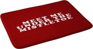 36x24 Leah Flores Mistletoe Kiss Memory Foam Bath Mat Red